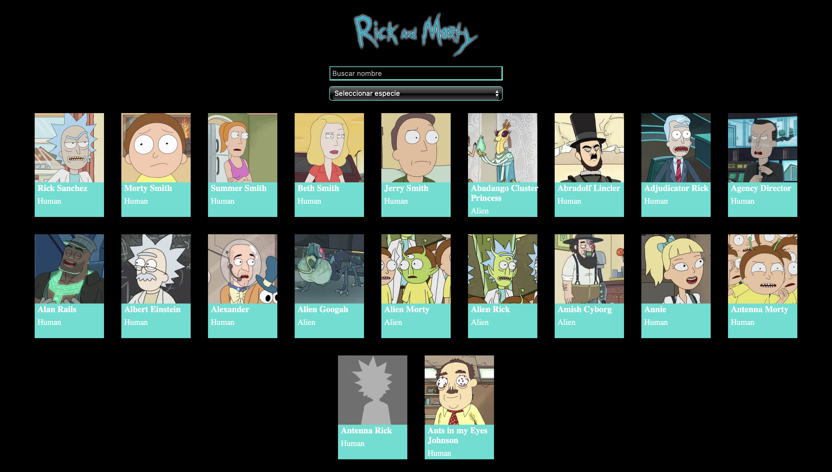 Rick&Morty characters